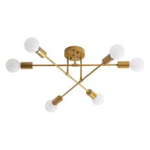 Lámpara de techo industrial, lámpara de araña Sputnik E27 de 6 luces, lámparas de techo vintage para cocina dormitorio (bombilla no incluida)