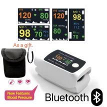 Pulsossimetro Bluetooth con funzione di monitoraggio della pressione sanguigna, monitor della frequenza cardiaca e della saturazione dell'ossigeno nel sangue