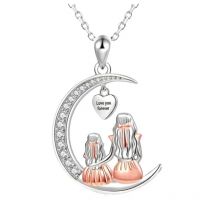 Halskette mit Anhänger für Mutter und Tochter, Mond, „Love You Forever“, Herz-Halsketten, Muttertag, Schmuck, Geschenke