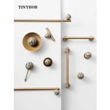 Tinyhob Nordic Art Griff / Naturstein + Bronze Griffe und Knöpfe Schubladengriffe Küchenschrankknöpfe Möbelbeschläge