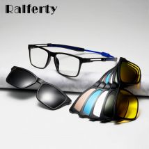 Ralferty Männer Brillen Rahmen Optische Magnet Clip Auf Sport Rezept Sonnenbrille Frauen Anti Blau Platz Hängenden Hals Brillen