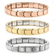 Fashion Stainless Steel Elastic Charms Bracelet 9mm Width Italian Charm Bangle Simple Design Girls Men Women DIY Jewelry Gifts