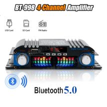 HiFi-Soundverstärker, 4-Kanal-Digital-Audio-Bluetooth-Verstärker, 1600 W, Spitzenleistung, Karaoke-Player, FM-Radio, unterstützt Fernbedienung
