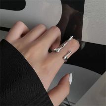 Minimalist Irregular Liquid Waterdrop Shaped Finger Rings For Women Kpop Creative Geometric Opening Ring Aesthetic Jewelry Gifts
