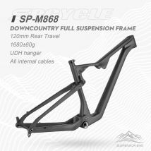 Spcycle 2025 Neue 29er Full Suspension Carbon MTB Rahmen Reise 120mm UDH Aufhänger BSA Super Licht Dual Suspension Rahmen M868