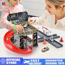 Assemblaggio fai-da-te Città Parcheggio Costruzione con 3 Auto in lega casuali Scena Set di giocattoli Pista Slideway Giocare a casa Giocattoli Regali per i bambini