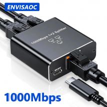 Przełącznik Gigabit Ethernet Rj45 Splitter LAN Gigabit Adapter przedłużający 1000 mb/s złącze sieciowe 1to2 dla PC Laptop TV Box Router