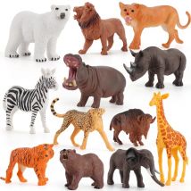 12 stili Hollow Wild Life Animali simulati Modello Realistico Leone Ippopotamo Tigre Giraffa Decor Giocattoli per bambini Regali di Natale