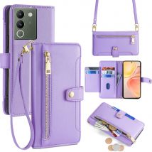 Leder Brieftasche Flip Telefon Fall für VIVO S18 S17 S16 S15 Pro 5G V29 V30 Lite S17E S17T S16E S15E Y77T Crossbody fall mit Lanyard