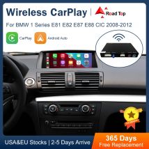 Road Top Wireless CarPlay Android Auto dla BMW serii 1 E81 E82 E87 E88 2008-2012, z funkcjami Mirror Link Airplay