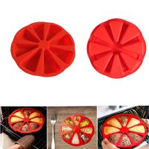 Silikon-Kuchenform, 8 Löcher, orangefarbene Pizzapfanne, 8 Punkte, Scones, DIY, Fudge, antihaftbeschichtet, Brot, Ofen, Mikrowelle, Kuchenform, Backwerkzeuge