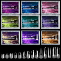 240 Stück halb gefrostete Nagelspitzen, transparent, ultradünn, Verlängerung, spurlos, zum Aufdrücken von Acrylnägeln, Mandel-Sarg, Ballett, künstliche Nägel