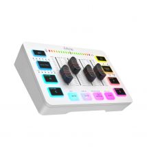 FIFINE Gaming USB Mixer z 4 kanałami/interfejs mikrofonu XLR/RGB, mikser dźwięku do gier Podcast Streaming AmpliGame SC3W