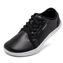 HOBIBEAR Zapatos minimalistas para hombres y mujeres, zapatos de punta ancha descalzos sin caída, zapatillas ligeras informales de cuero Artificial para caminar