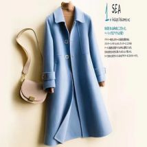 Winter Damen jacken Wolle Mantel einreihig hochwertige Mode weibliche Lang mantel hand gefertigte Woll mantel Oberbekleidung