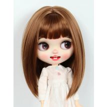 9-10 inch Blyth Wig Short Straight Brown Hair
