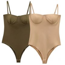 HXAO Slip Bodysuit Women Summer 2025 Woman Slimming Body Sexy Women Rave Thong Sleeveless Top Cup Backless Camisole Bodysuit 066