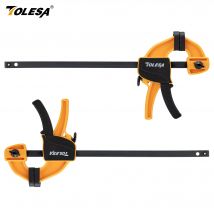 TOLESA Morsetti a barra da 4"/6" per la lavorazione del legno, 2 morsetti/espalmatori con una sola mano, set di morsetti per legno, morsetto F a cambio rapido per carichi leggeri