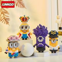 Linkgo Minion Verbindung Bausteine Dave Stuart Lustige 3D Modell Anime Minions Mini Ziegel Figur Spielzeug Für Weihnachten Geschenk