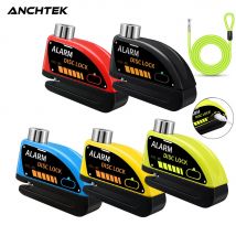 Allarme ricaricabile per moto Blocco freno a disco Sicurezza Lucchetto per disco ruota moto Sistema di allarme antifurto forte impermeabile 120db