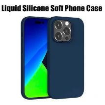 Luxuriöse, einfarbige, flüssige Silikon-Soft-Telefonhülle für iPhone 16 Pro Max 11, 13, 12, 14, 15 Pro Max, stoßfester Schutz, Rückseite