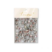 Cartoon Cat Bear Apple Candle Knife Fork Sock Elk Cake Star Heart Bowknot Snowman Snowflakes Christmas Nail Art Stickers Decals