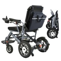 Wisging Faltbarer Elektrorollstuhl für Erwachsene, 12Ah-Lithium-Akku,500W, Hochklappbare Armlehnen/Fußstützen, Geländegängig