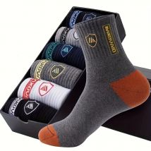 5 paia di calzini sportivi comodi e traspiranti da uomo, morbidi e caldi, elastici, per l'abbigliamento casual quotidiano primaverile, autunnale e invernale