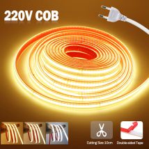 AC 220V COB Striscia IP65 Impermeabile 10CM Taglio 240Led/M 3000K 4000K 6000K Decorazioni per la casa Nastro flessibile Corda LED Luce