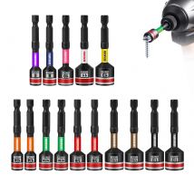 Geinxurn Impact Nut Driver Set, 2.56”Long SAE&Metric Nut Setter Set 6 Point Alloy Stee with Portable Storage Cases