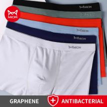 MiiOW 3Pcs Baumwolle Männer Unterwäsche Boxer Graphene Antibakterielle Schritt Herren Unterhose Schlüpfer der Männer Atmungsaktive Mann Boxer Briefs