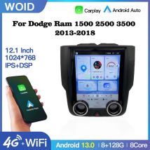 Android 14 Autoradio GPS Navi Multimedia Player Stereo für Dodge Ram 1500 2500 3500 2013–2018 Vertikaler Bildschirm DSP CarPlay 4G