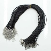 20 Stück 1,5 mm 45 cm Länge Lederband Halskette mit Verschluss verstellbares geflochtenes Seil für Schmuckherstellung Armband DIY Halskette