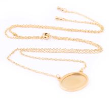 2 pezzi in acciaio inossidabile placcato oro collana a catena regolabile lunetta spazi vuoti misura 13x18mm cabochon ovale pendente base impostazione vassoi fai da te
