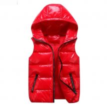 Neue männer Mit Kapuze Weste Mäntel Mode Glänzend Wasserdicht Design Paar Unten Baumwolle Leichte Casual Weste Männliche Parkas Westen