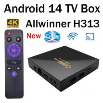 Q96 MAX Smart TV Box Set Top box Android Allwinner H313 Quad Core 4G WIFI HD 4K Lettore multimediale Home Theater Android 14 tv box
