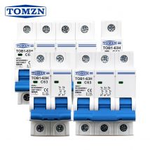 TOMZN AC MCB TOB1-63H C Curve 230/400V~ 50/60Hz Mini-Leistungsschalter 1P 2P 3P 4P 3A 6A 10A 16A 20A 25A 32A 40A 50A 63A