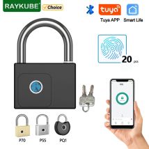 RAYKUBE Tuya Smart Lucchetto Impronte digitali Impermeabile Ricarica USB Identificazione rapida Sensore di sblocco Alta qualità P70/P55/PQ1