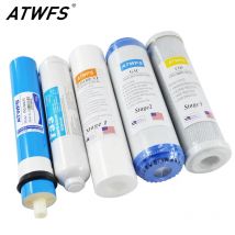 ATWFS Juego de filtros de agua RO de ósmosis inversa de 5 etapas con cartucho de filtro de agua Membrana 75 GPD