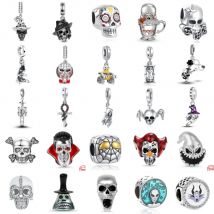 Neuer 925er-Sterlingsilber-Schädel, außerirdischer Charme von Ley 925, Kettenperle, passend für Original-Armband-Zubehör, DIY-Frauenschmuck