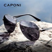 CAPONI Pilot Sonnenbrille Kohle faser Arm Sonnenbrille für Männer photo chrome polarisierte Doppelbrücke Marke Design Brille bs3110