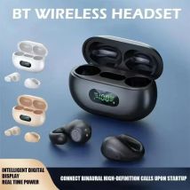 NEW TWS Q80 Wireless Headphones Bluetooth 5.3 Bone Conduction Earphones Earclip Design Touch Control Led Earbuds Sports Headsets