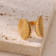 Einstellbare Shell Ringe für Frauen Ozean Elemente Edelstahl Ring Vintage Glück Sommer Paar Erklärung Schmuck anillos mujer