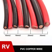 Cable de cobre RV 10 mm2 16 mm2 25 mm2 35 mm2 Cable de cobre de hebra Cables eléctricos rojos y negros Cables de alimentación multihebra de un solo núcleo de PVC