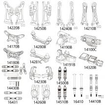 MJX Hyper Go 14209 14210 Stock Replacement Suspension Arm Shock Absorber Tire Chassis Body Shell Drive Shaft Spare Original Part