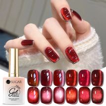 UR SUGAR 15 ml 6 Farben Glanz Rot Winter Weihnachten Katze Magnetischer Gel Nagellack Funkelnder Glitzer Semi Permanent Soak Off UV Gel