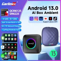Carlinkit Ai Box Android 13 Led Wireless Android Auto & CarPlay Smart Tv Box QCM6225 Support Youtube Netflix Car Accessories