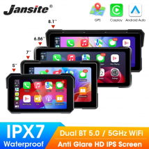 Jansite Schermo di visualizzazione per moto Carplay Moto Navigazione Cruscotto digitale portatile Motobike Android Auto Monitor BT impermeabile
