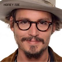 Retro Johnny Depp Stil Oval Runde Brillen Sonnenbrille Männer Frauen Klare Getönte Linse Marke Design Party Zeigen Oculos De Sol