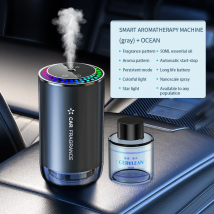 Deodorante per auto Diffusore di fragranze intelligente 500mAH Aroma Umidificatore Luce stellata Olio Diffusore di fragranze Deodorizzazione per auto Aroma
